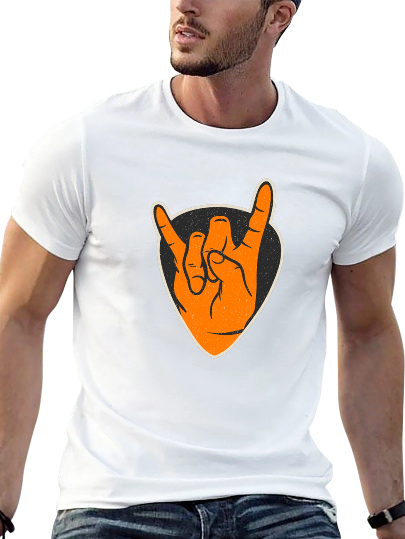Rock On Hand T-Shirt - Black