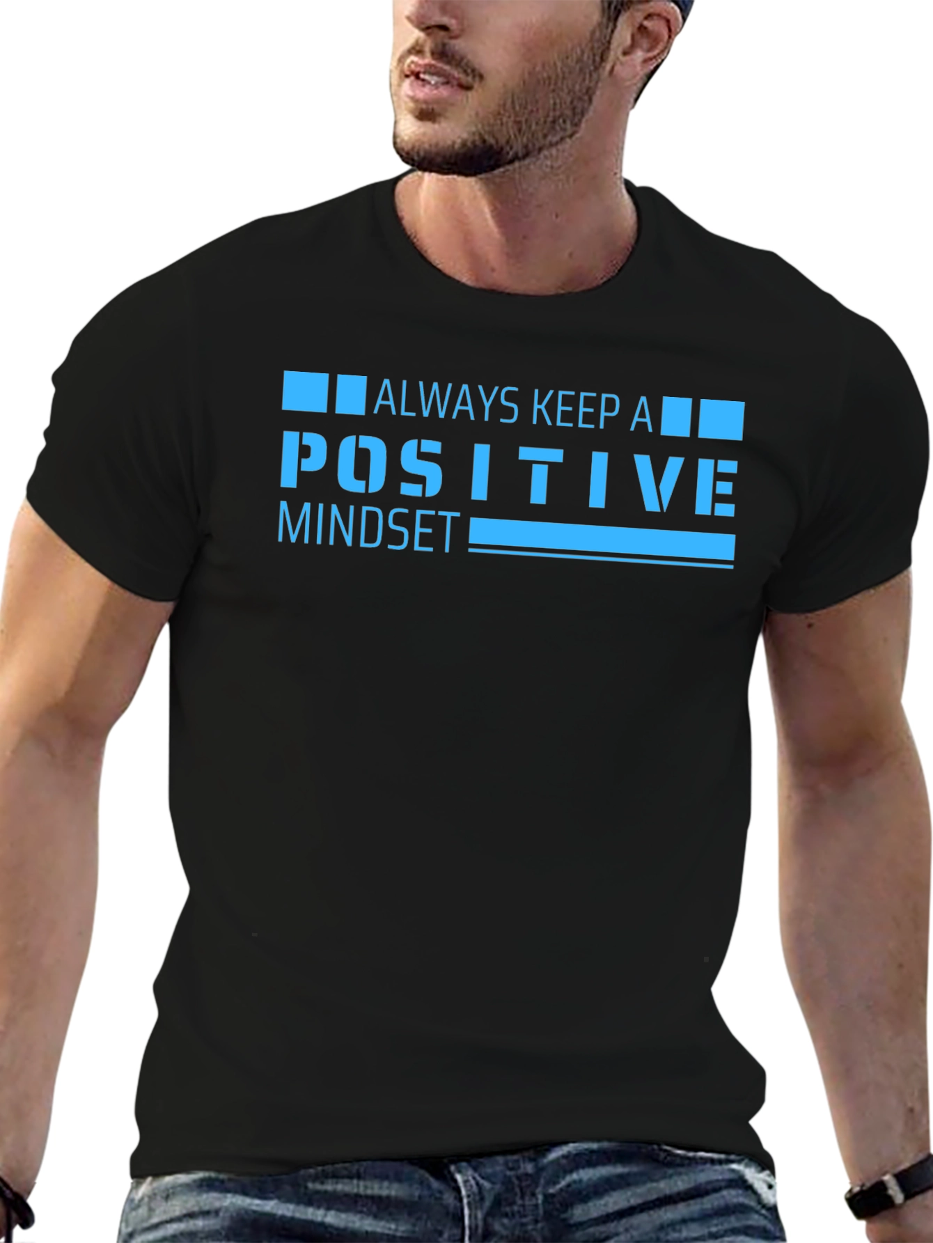 Positive Mindset Graphic Tee - Black