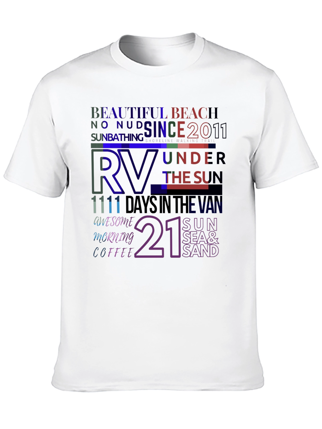 RV Lifestyle Graphic T-Shirt - Beach and Sun Design