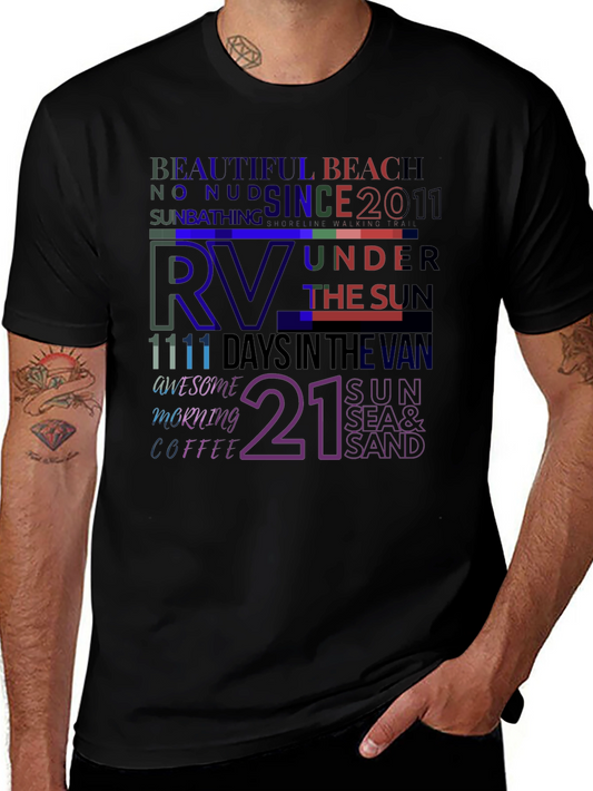 RV Lifestyle Graphic T-Shirt - Beach and Sun Design
