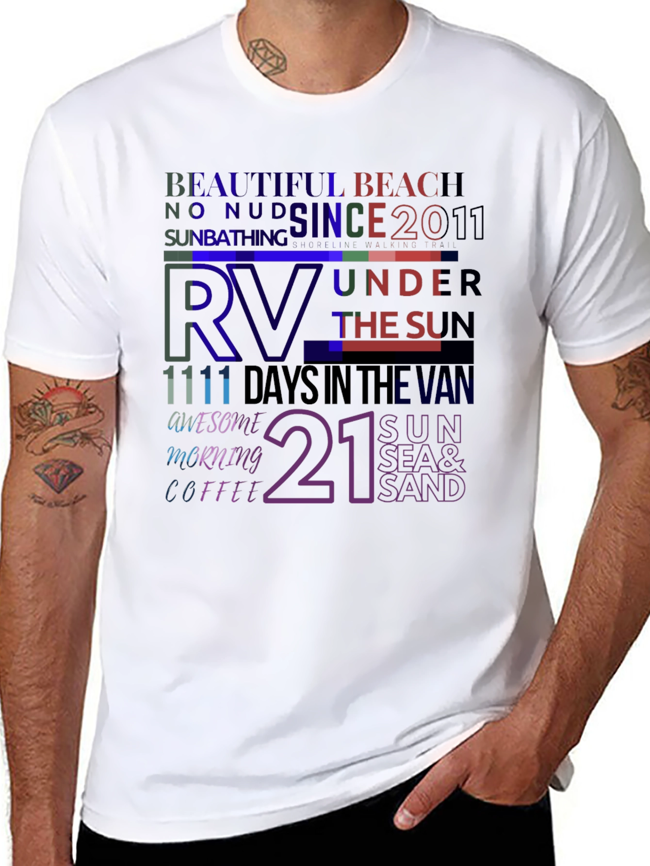 RV Lifestyle Graphic T-Shirt - Beach and Sun Design