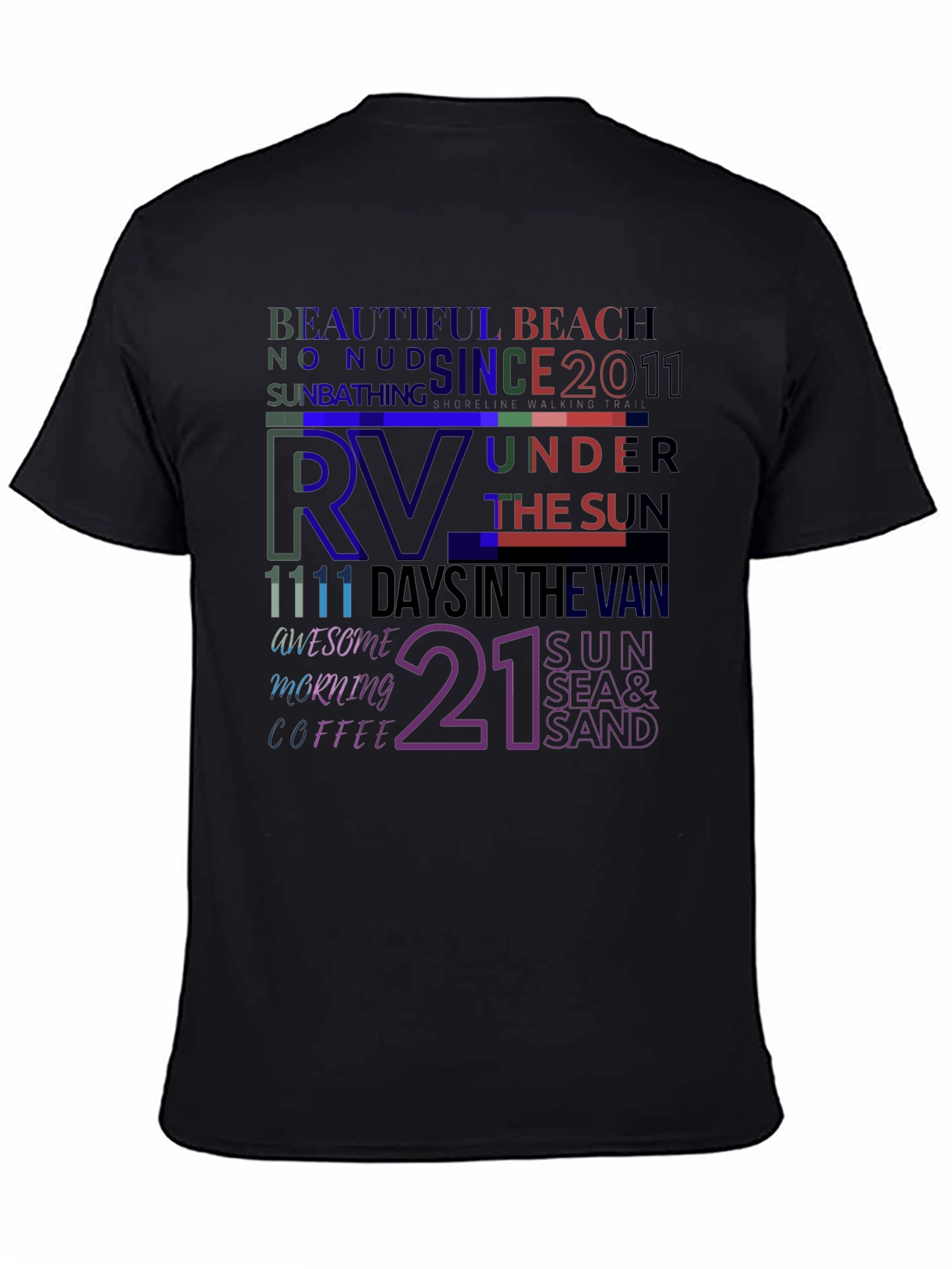 RV Lifestyle Graphic T-Shirt - Beach and Sun Design