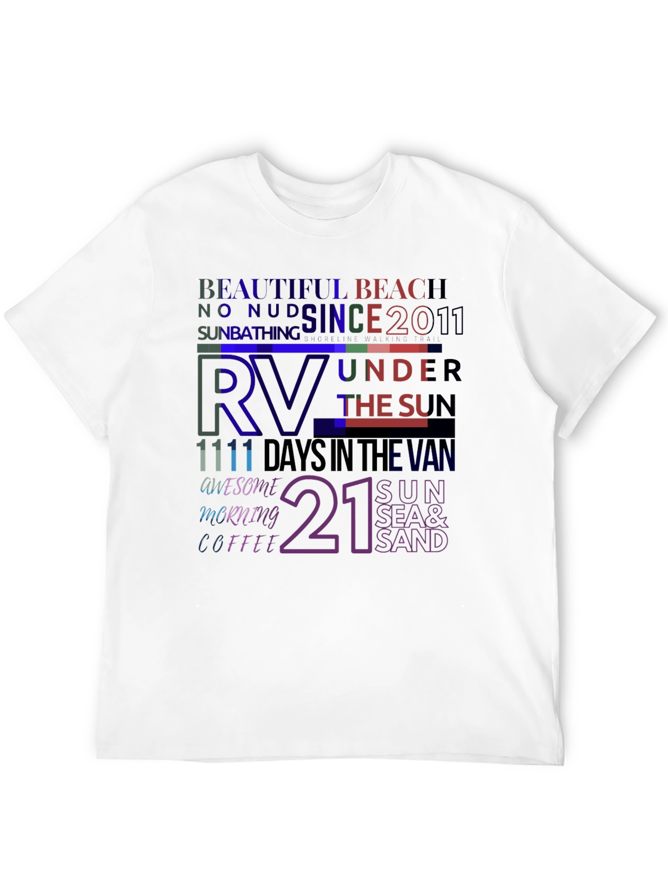 RV Lifestyle Graphic T-Shirt - Beach and Sun Design