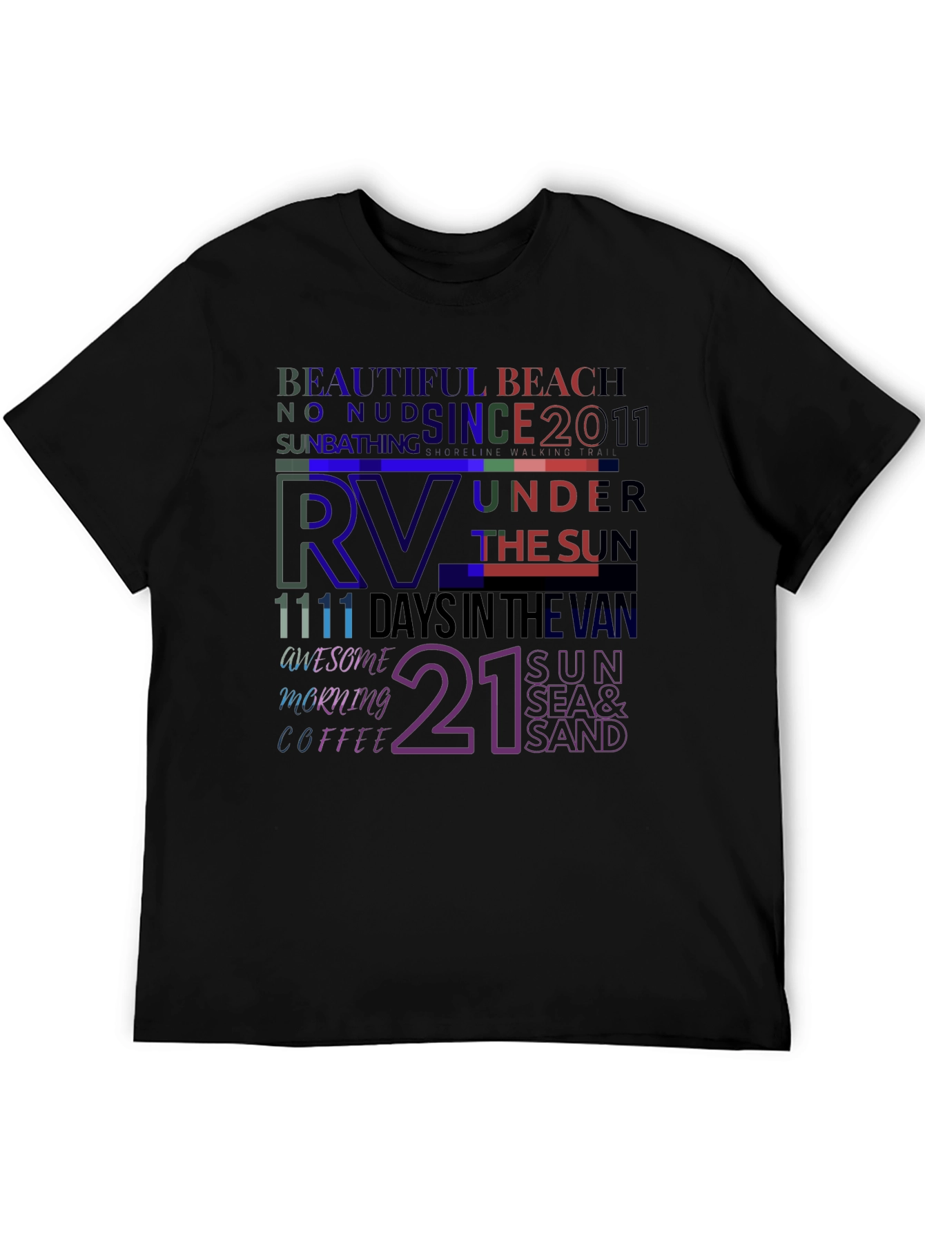 RV Lifestyle Graphic T-Shirt - Beach and Sun Design