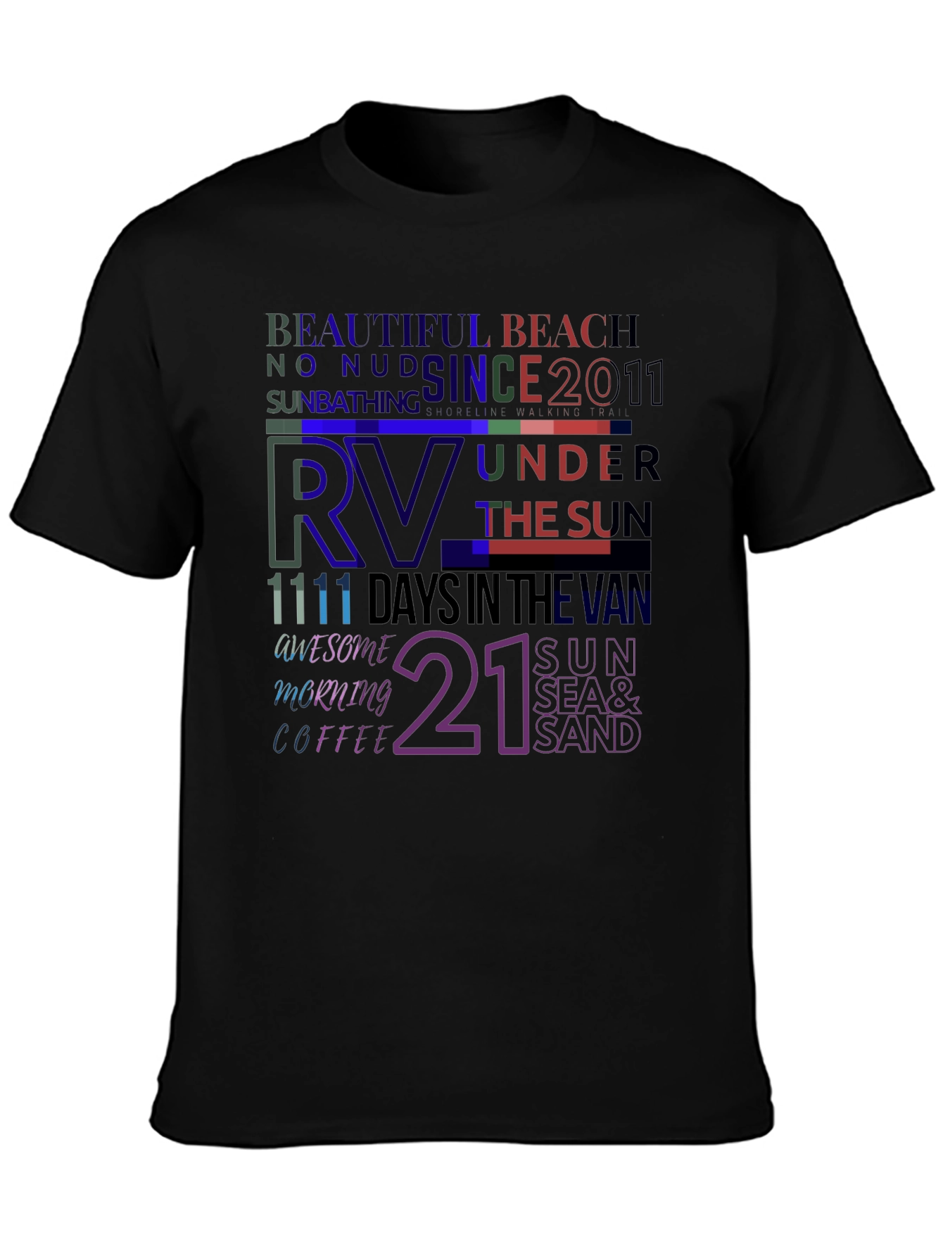 RV Lifestyle Graphic T-Shirt - Beach and Sun Design