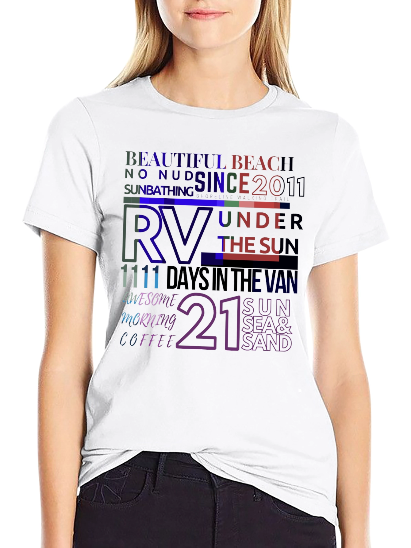RV Lifestyle Graphic T-Shirt - Beach and Sun Design
