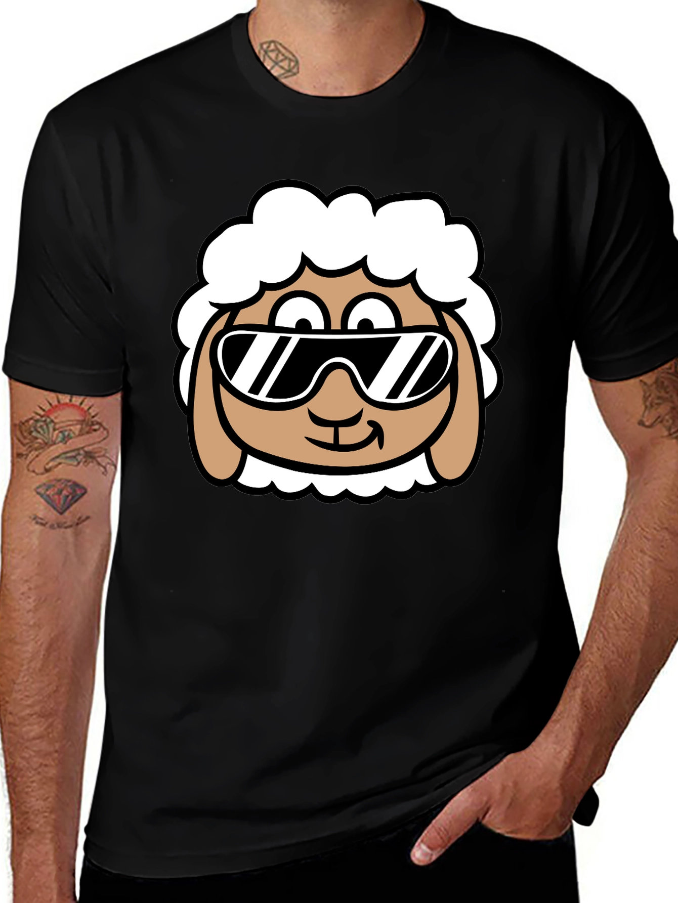 Cool Sheep T-Shirt - Black Graphic Tee
