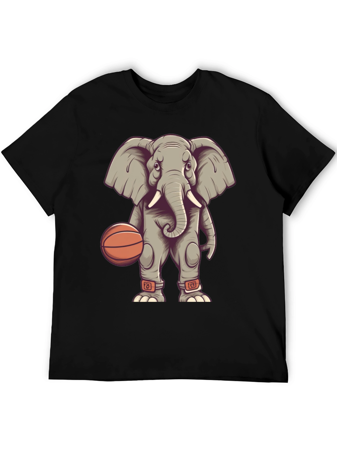 Elephant Basketball Player Graphic T-Shirt