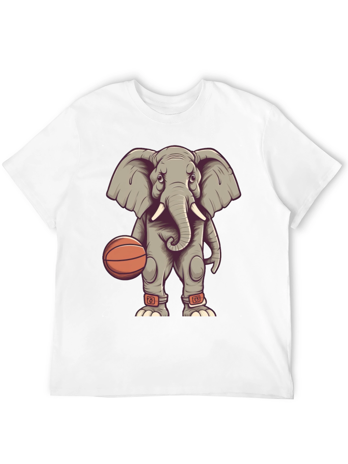 Elephant Basketball Player Graphic T-Shirt