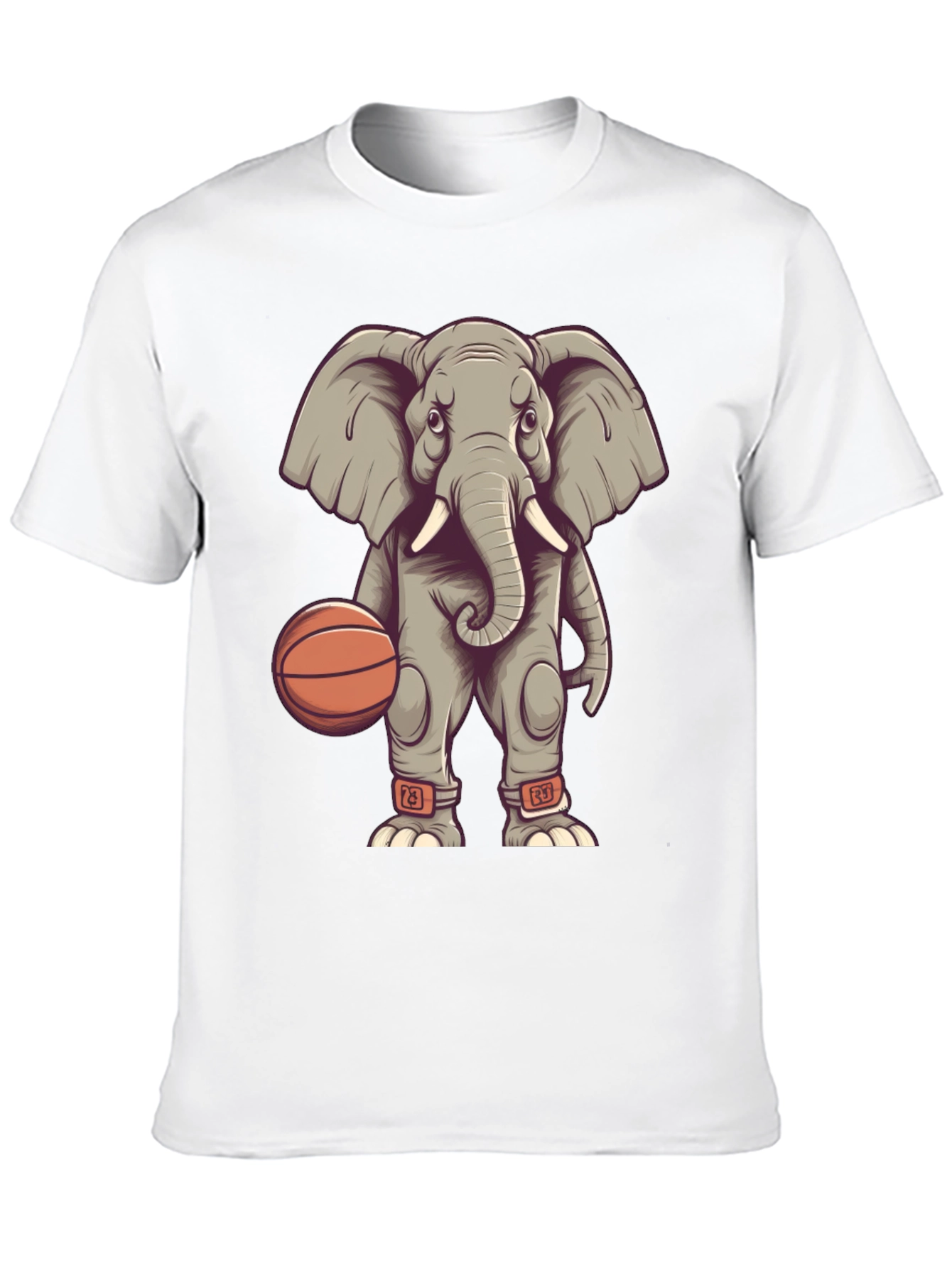 Elephant Basketball Player Graphic T-Shirt