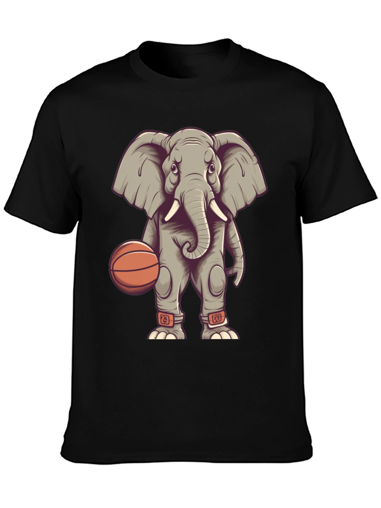 Elephant Basketball Player Graphic T-Shirt