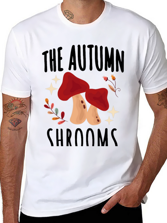 Autumn Shrooms Graphic Tee - Stylish Mushroom Design