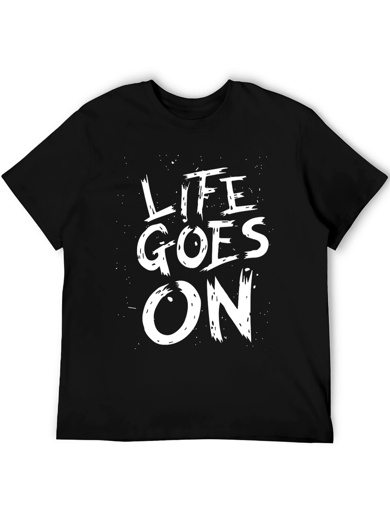 Life Goes On Graphic Tee - Black Cotton Blend