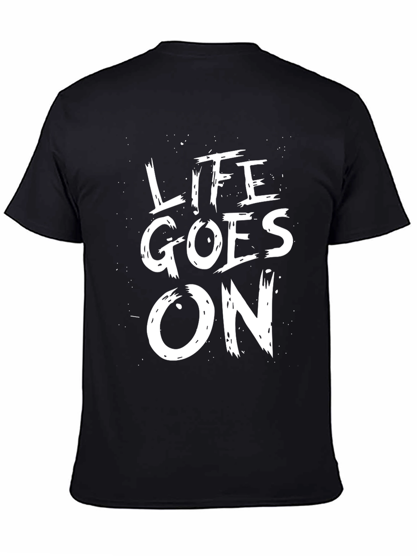 Life Goes On Graphic Tee - Black Cotton Blend