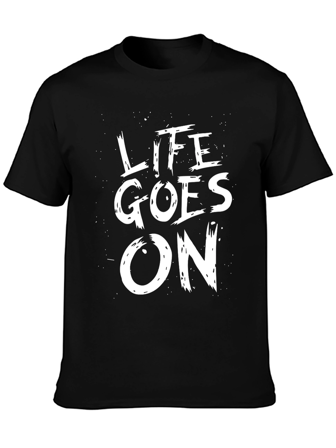 Life Goes On Graphic Tee - Black Cotton Blend