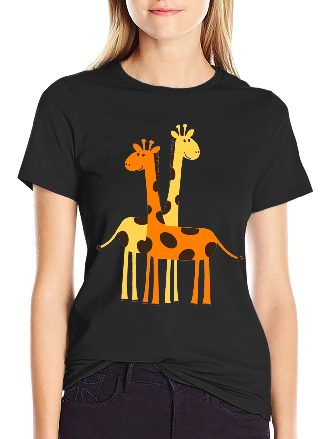 Giraffe Graphic Tee -  Mens Black T-Shirt