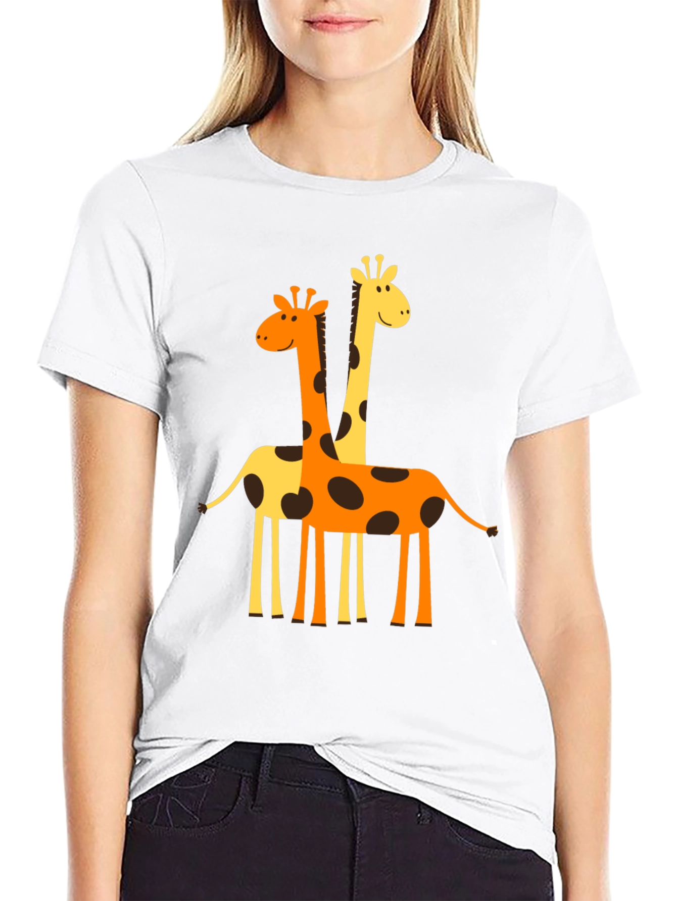 Giraffe Graphic Tee -  Mens Black T-Shirt