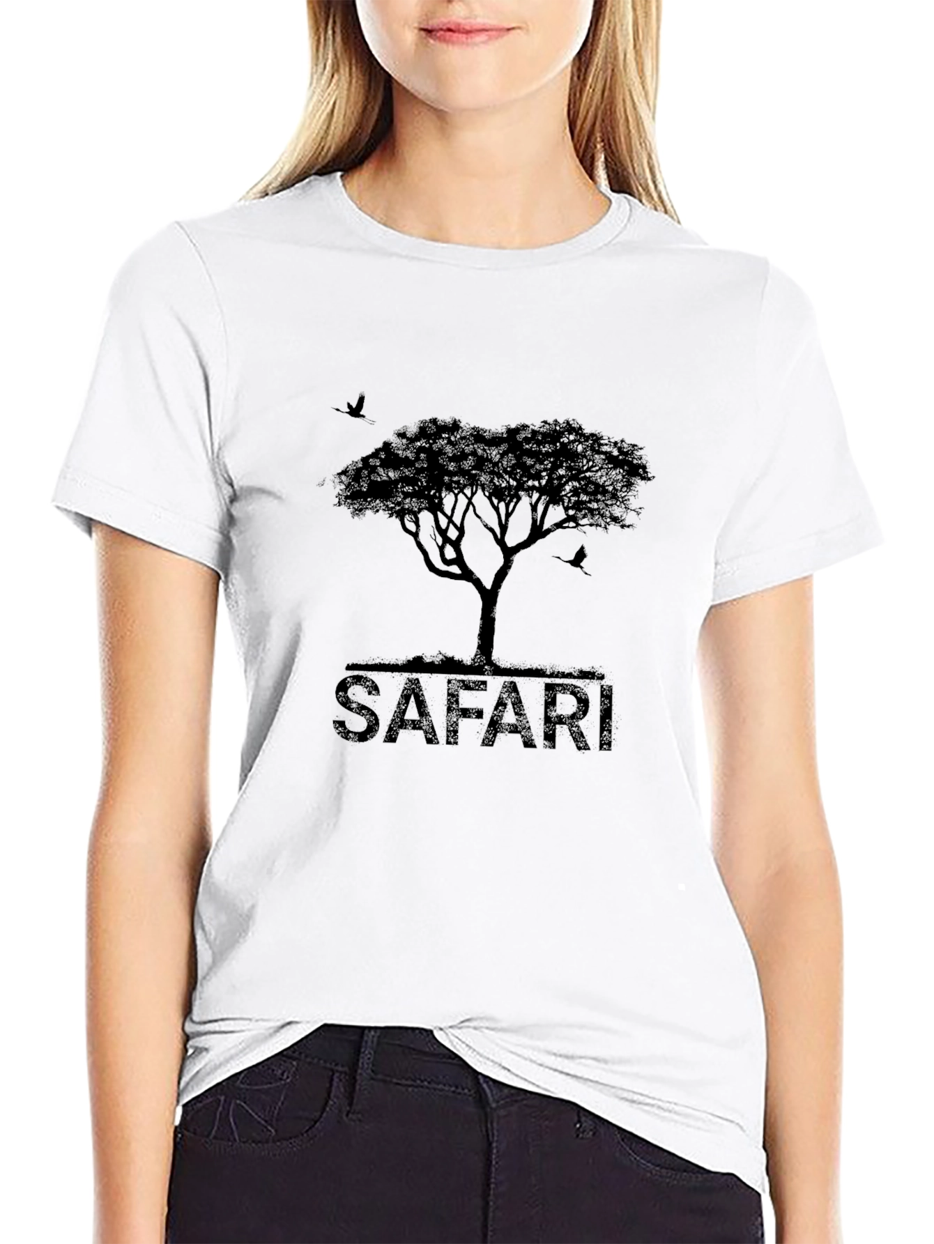 Safari Tree Graphic T-Shirt - Black