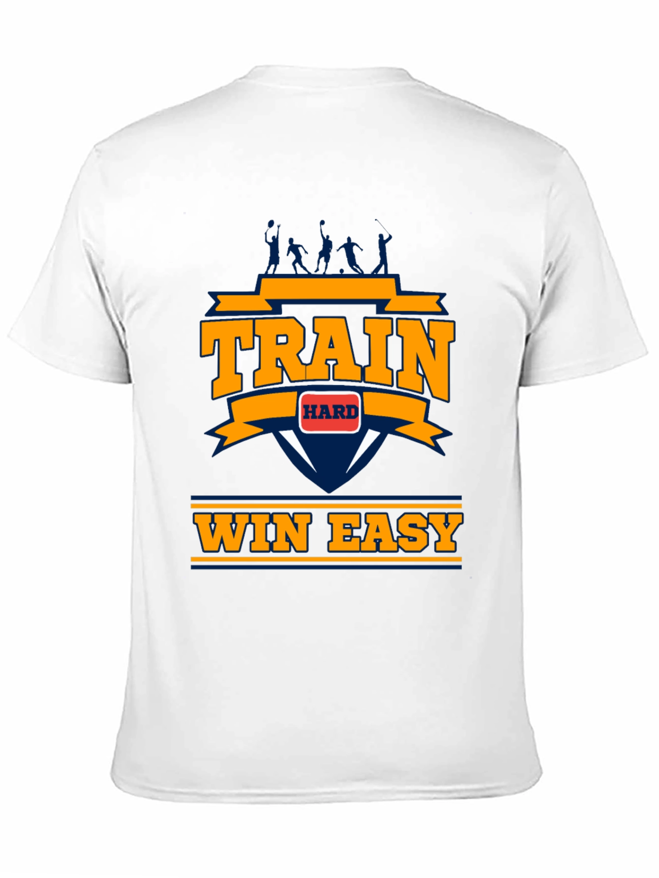 Train Hard Win Easy Mens Black Graphic Tee