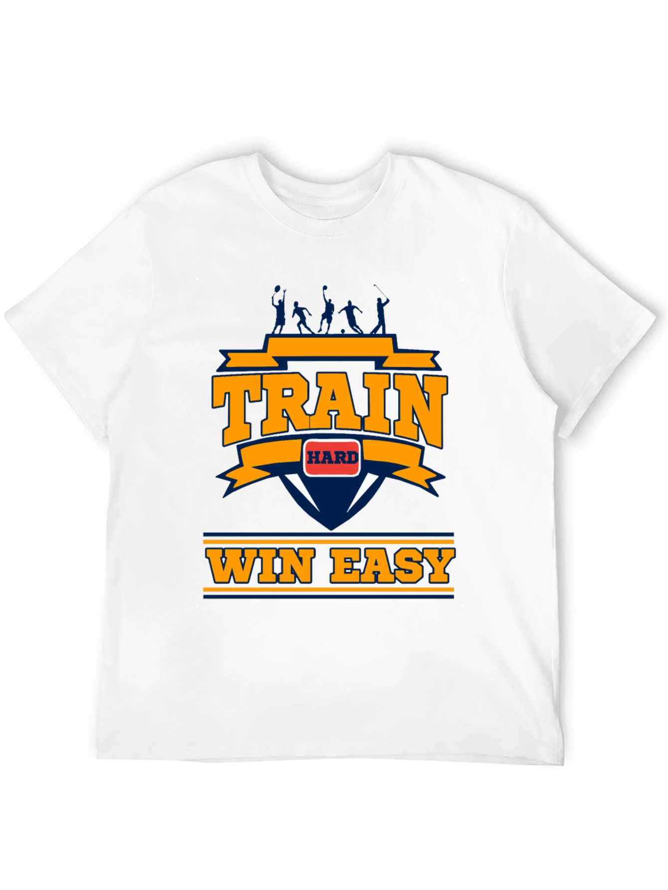 Train Hard Win Easy Mens Black Graphic Tee