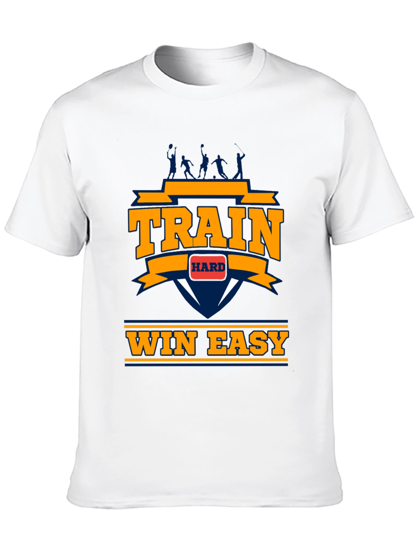 Train Hard Win Easy Mens Black Graphic Tee