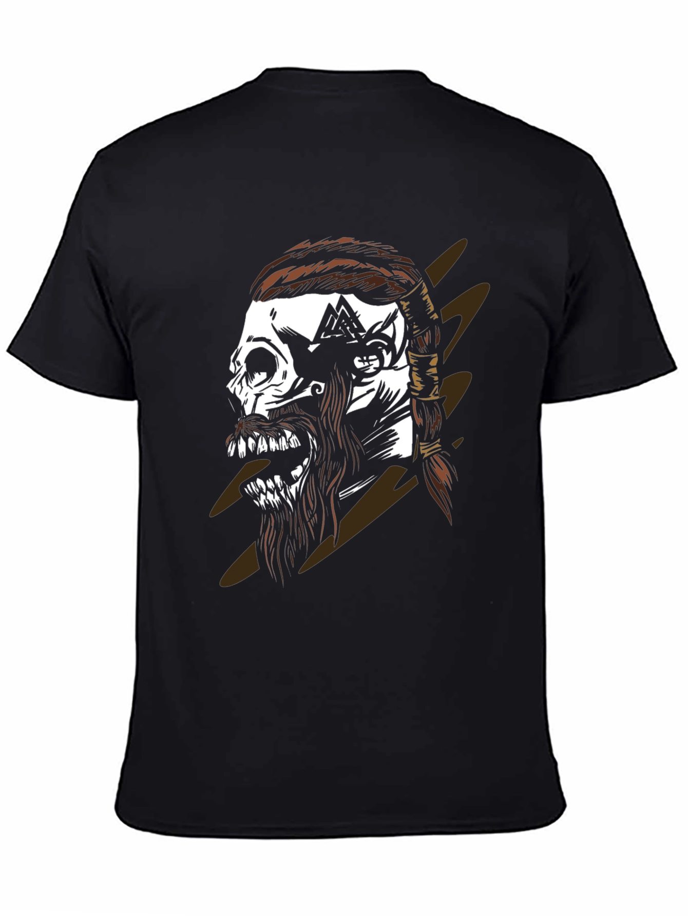 Viking Skull Graphic Black T-Shirt