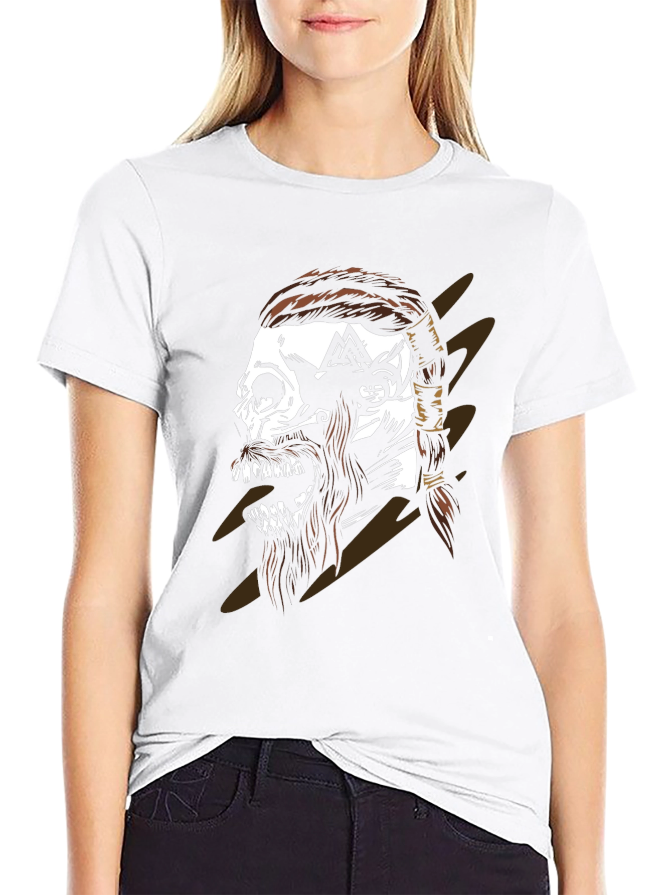 Viking Skull Graphic Black T-Shirt