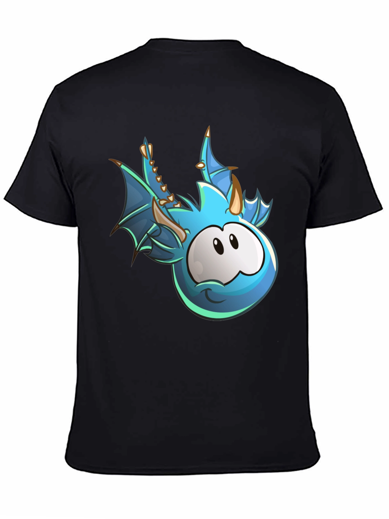 Cartoon Dragon Graphic Black T-Shirt
