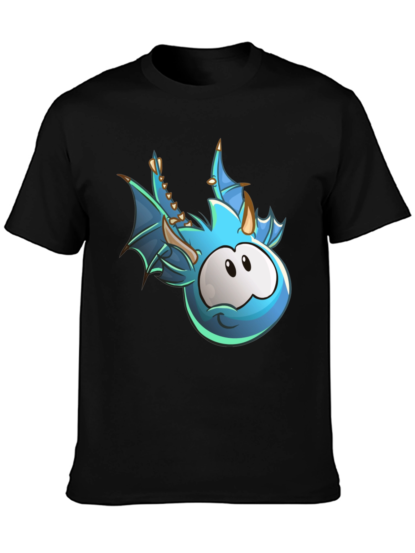 Cartoon Dragon Graphic Black T-Shirt