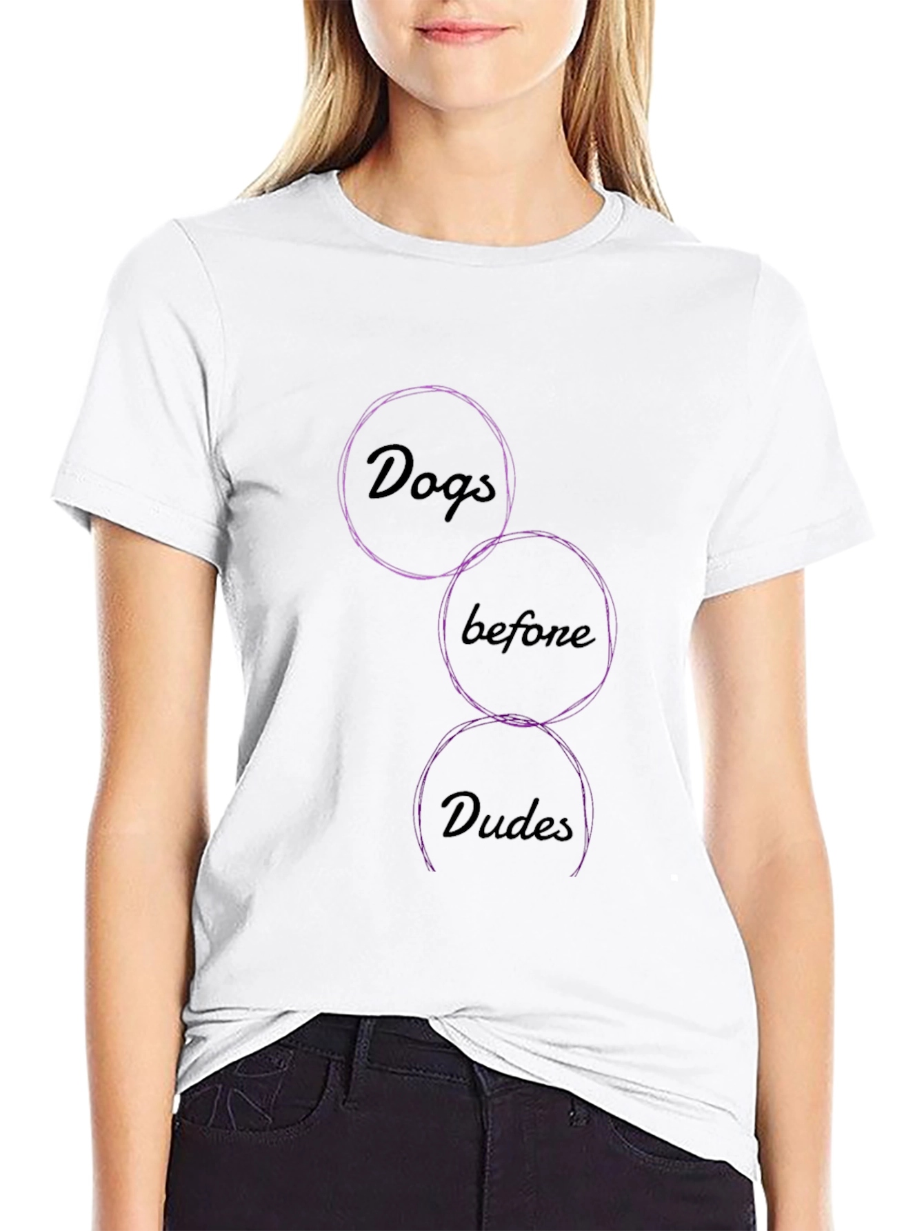 Dogs Before Dudes Graphic T-Shirt - Black
