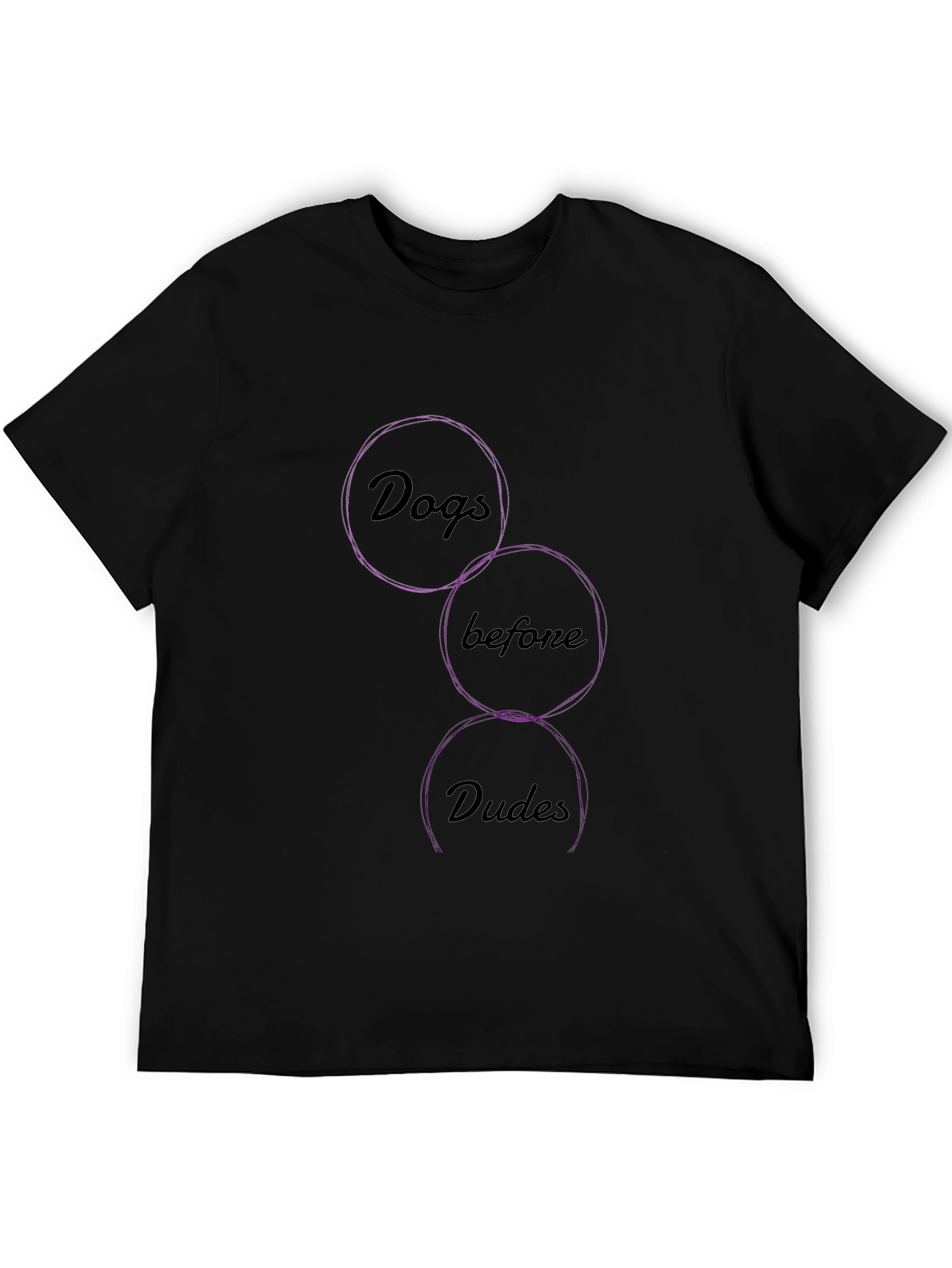 Dogs Before Dudes Graphic T-Shirt - Black