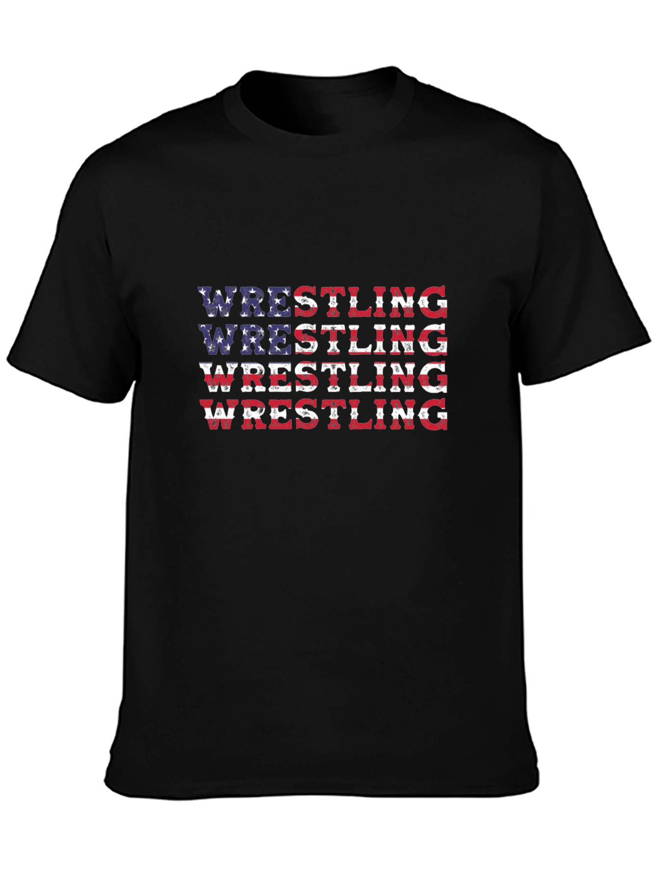 Wrestling USA Flag Graphic T-Shirt