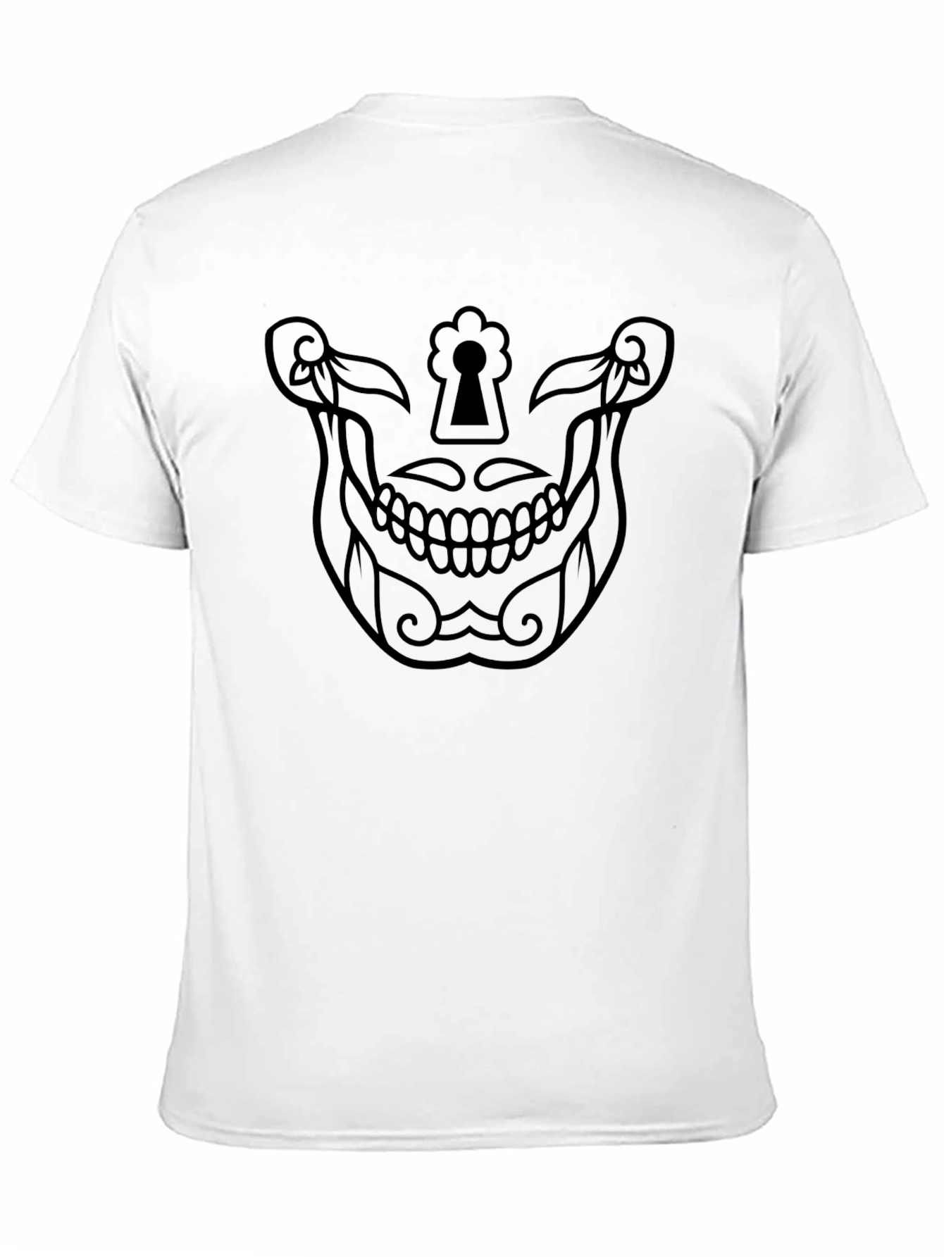 Skull Keyhole Graphic Tee - Modern Skeleton Shirt