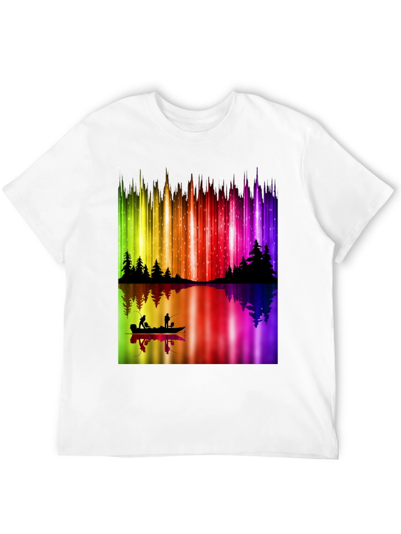 Aurora Borealis Fishing T-Shirt