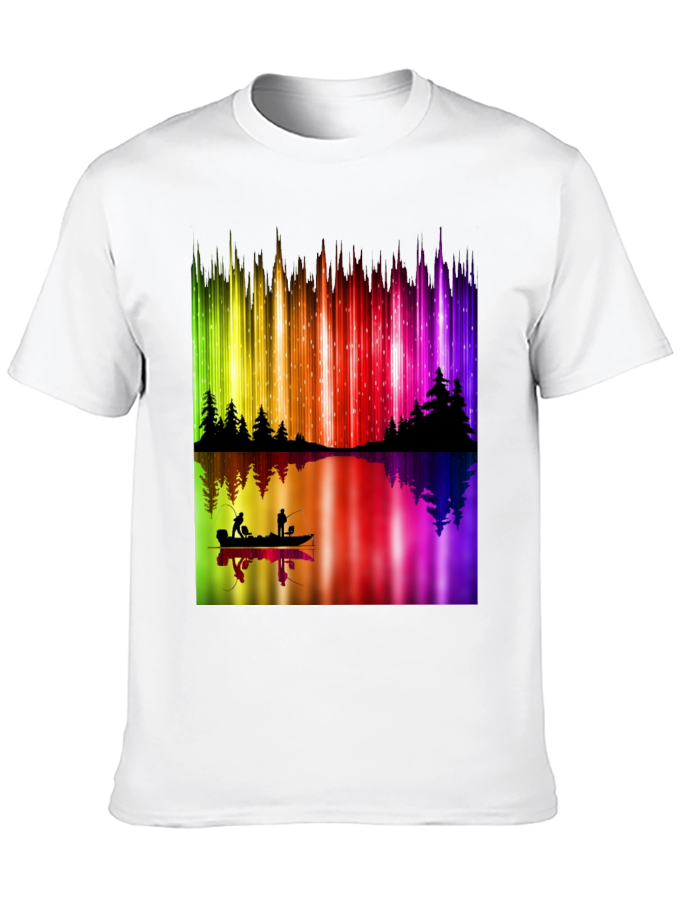 Aurora Borealis Fishing T-Shirt