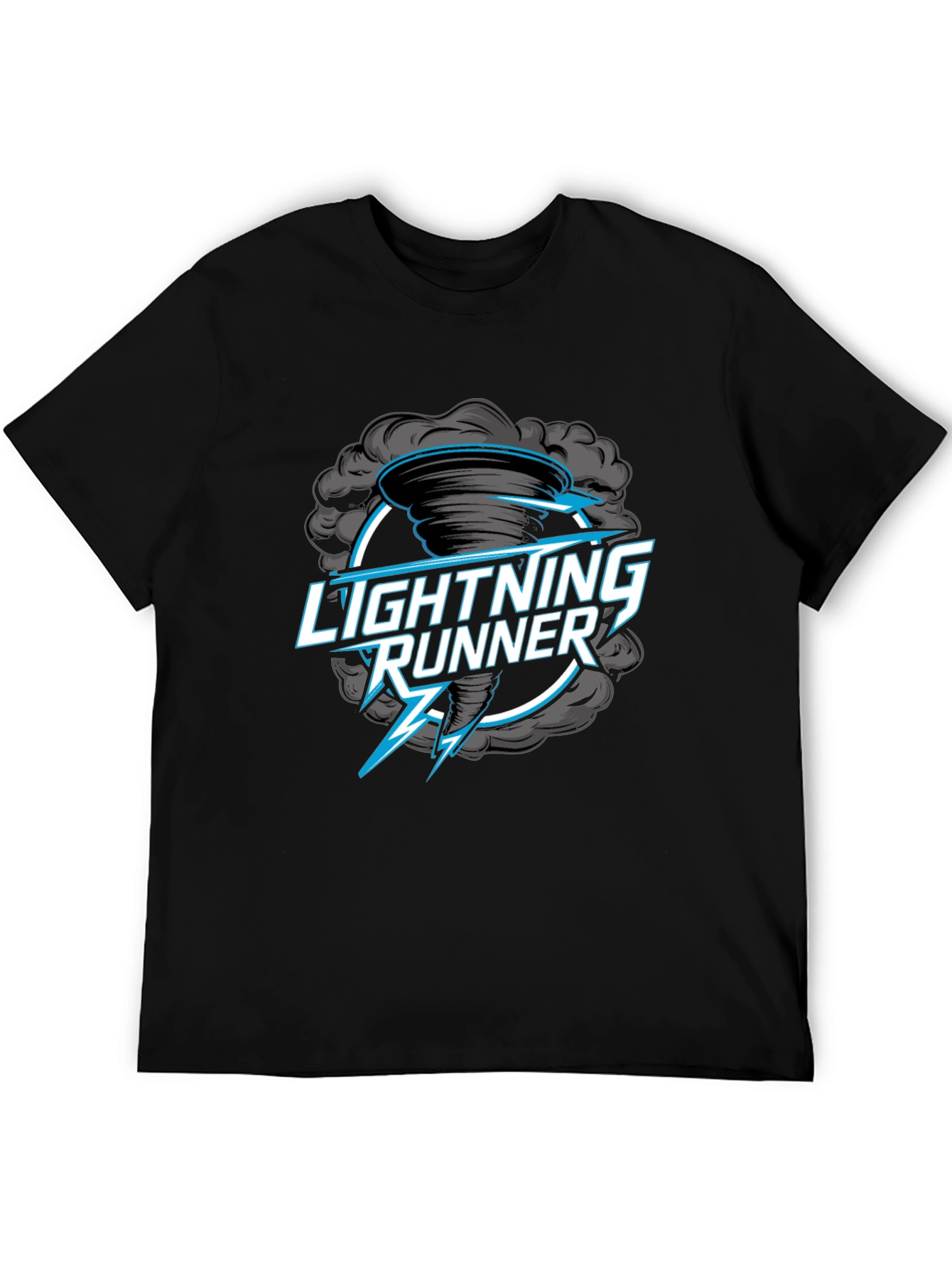 Lightning Runner Graphic T-Shirt - Black