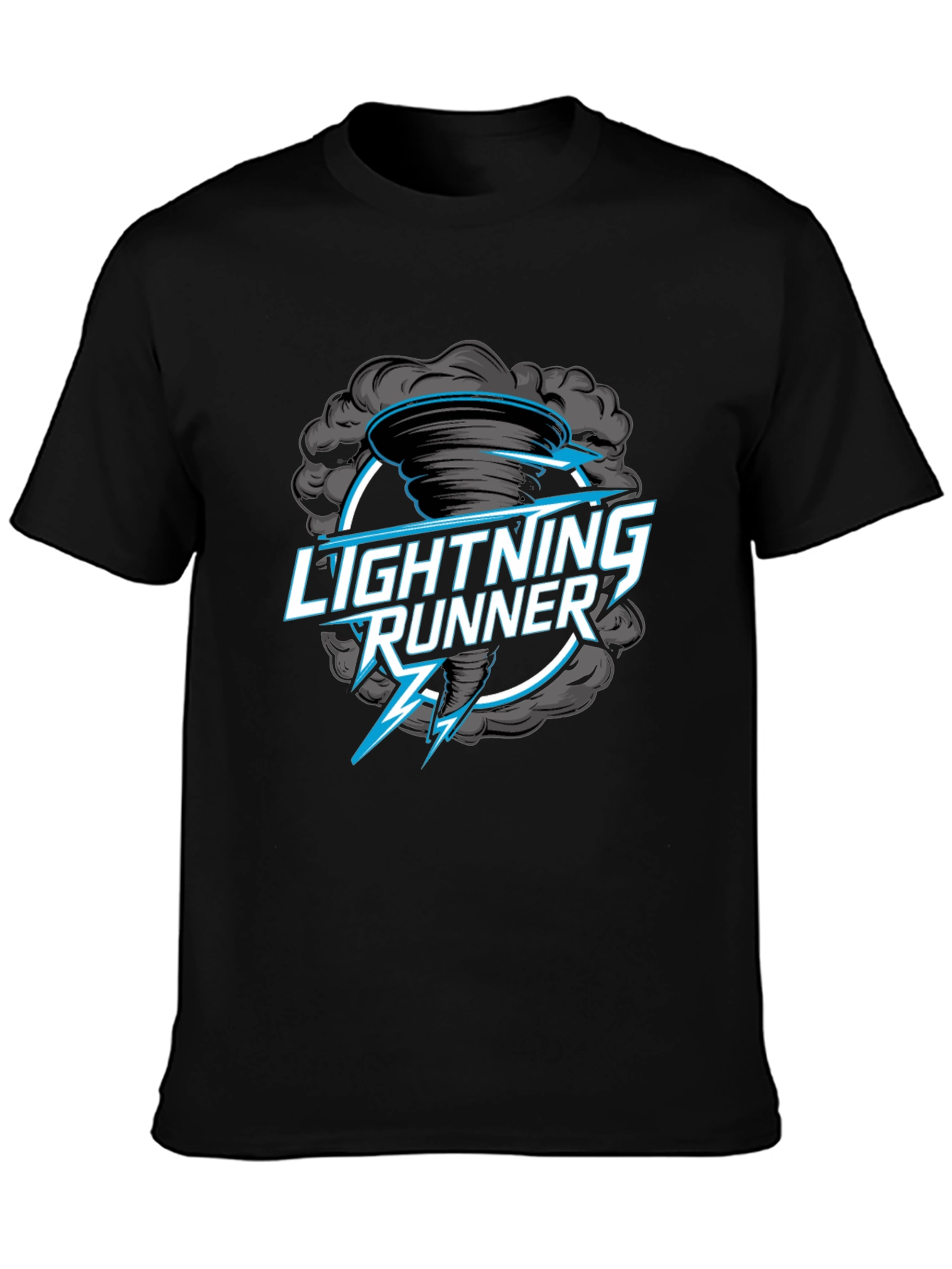 Lightning Runner Graphic T-Shirt - Black