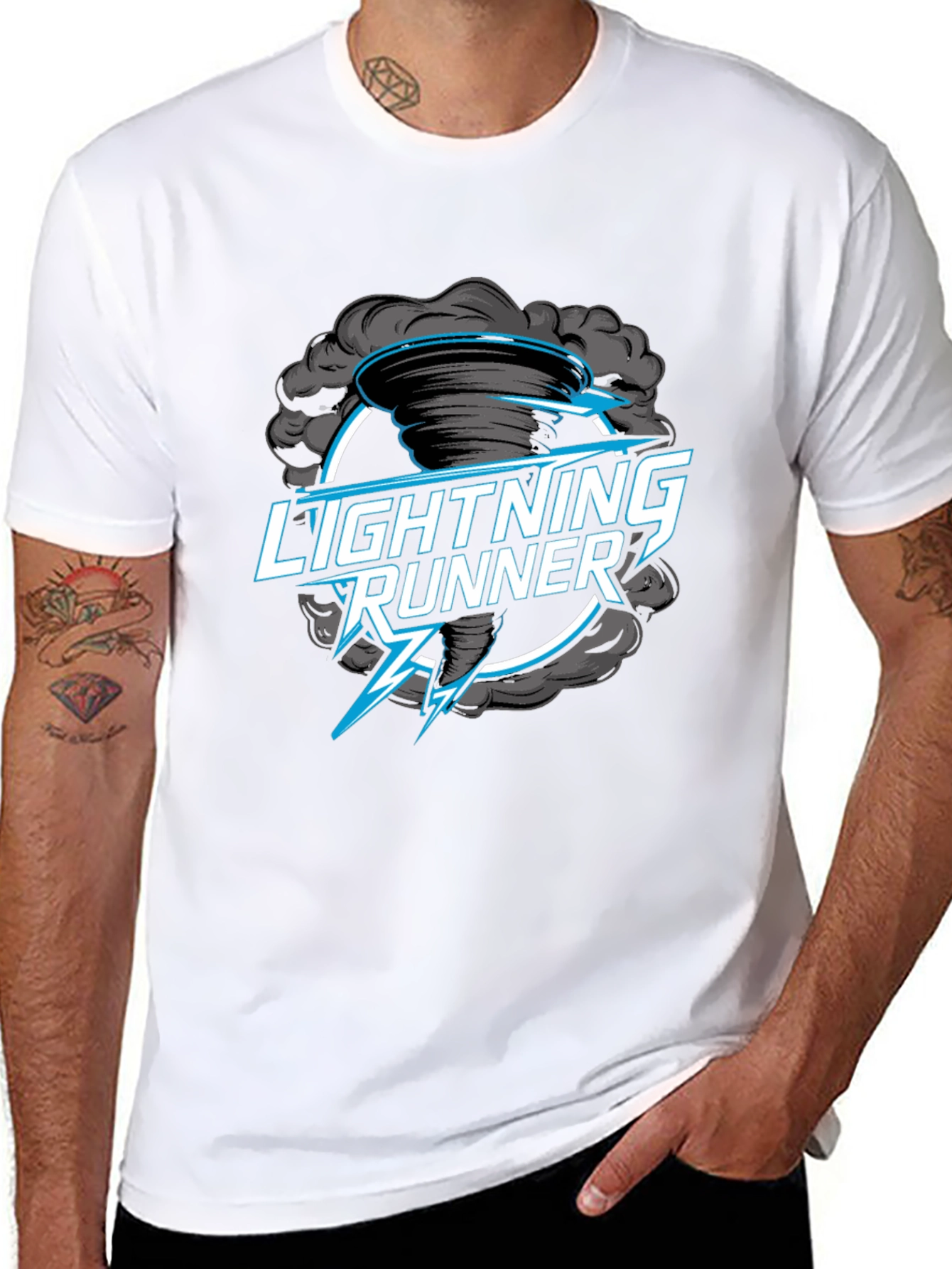 Lightning Runner Graphic T-Shirt - Black