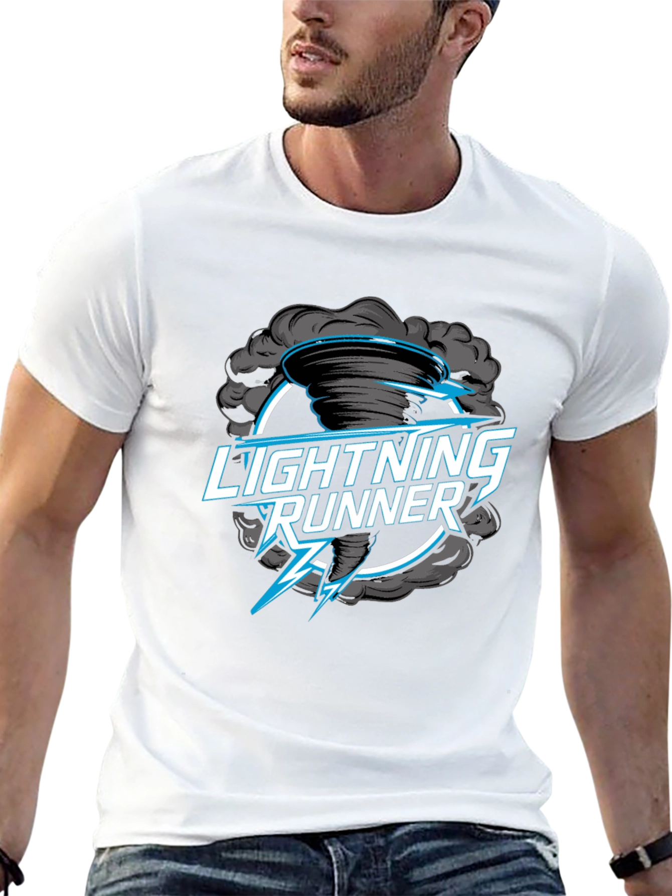 Lightning Runner Graphic T-Shirt - Black