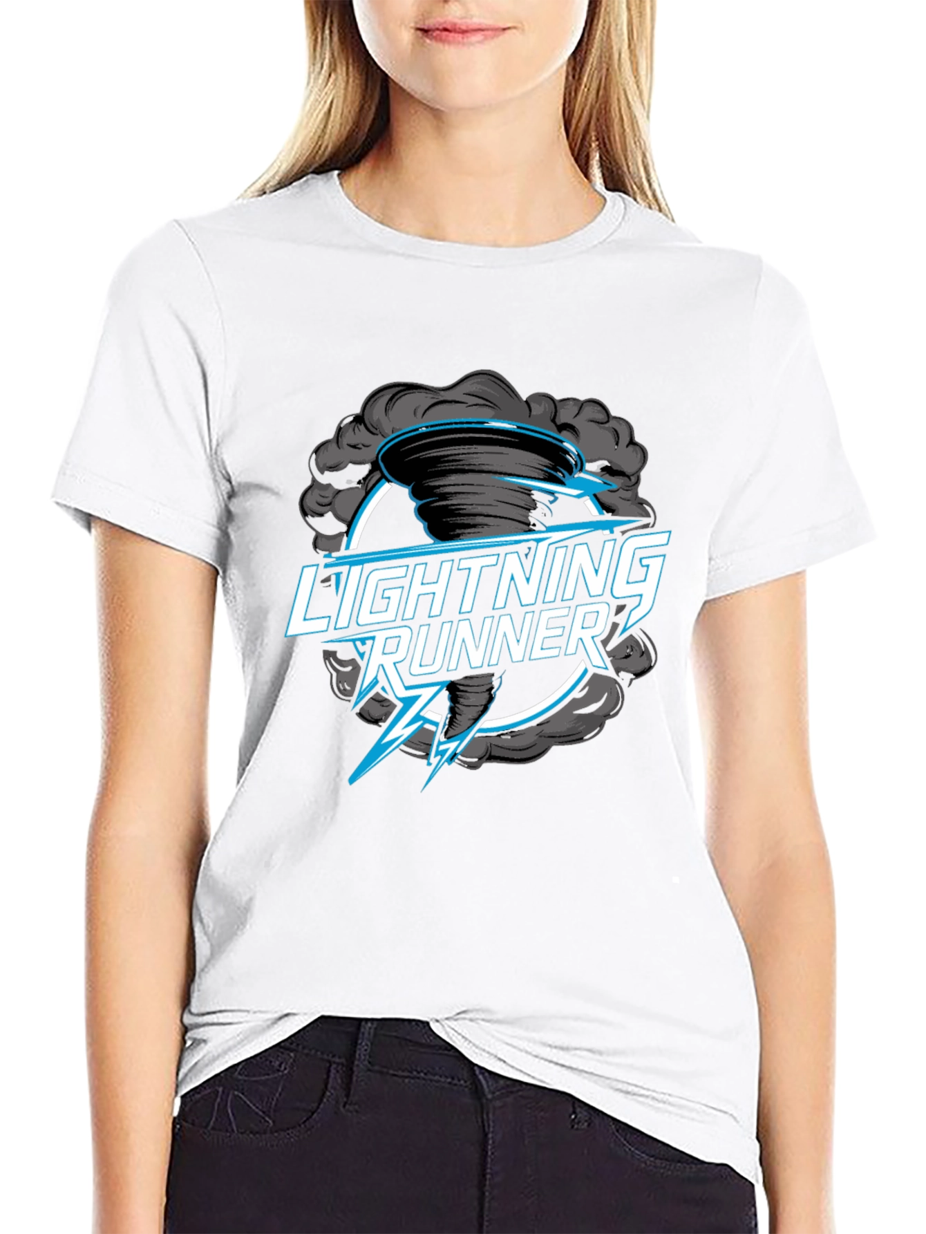 Lightning Runner Graphic T-Shirt - Black
