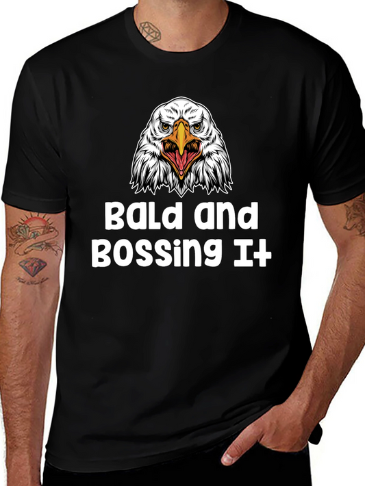 Bald and Bossing It T-Shirt - Eagle Graphic Tee