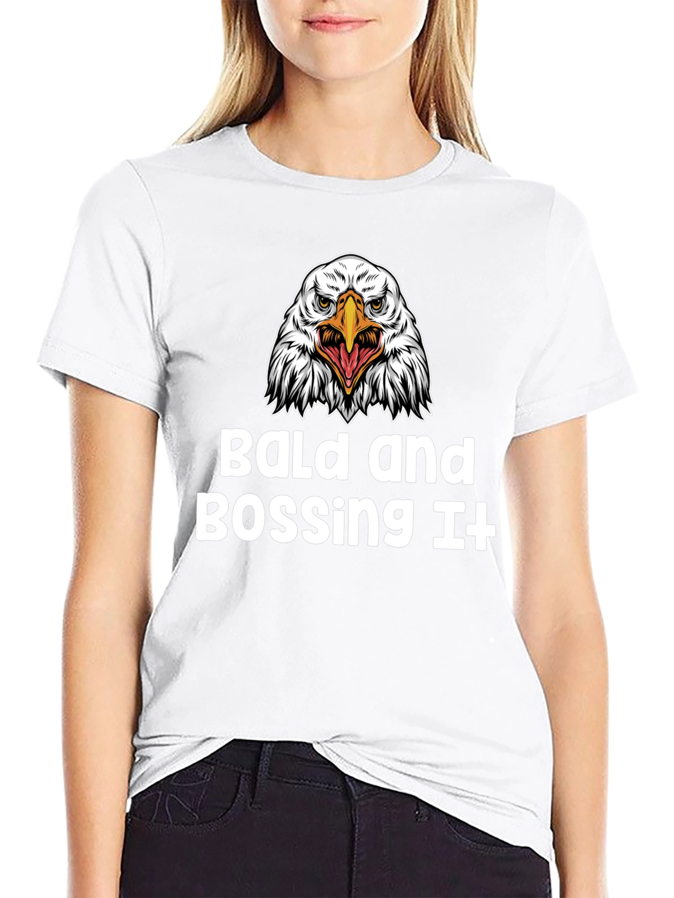 Bald and Bossing It T-Shirt - Eagle Graphic Tee