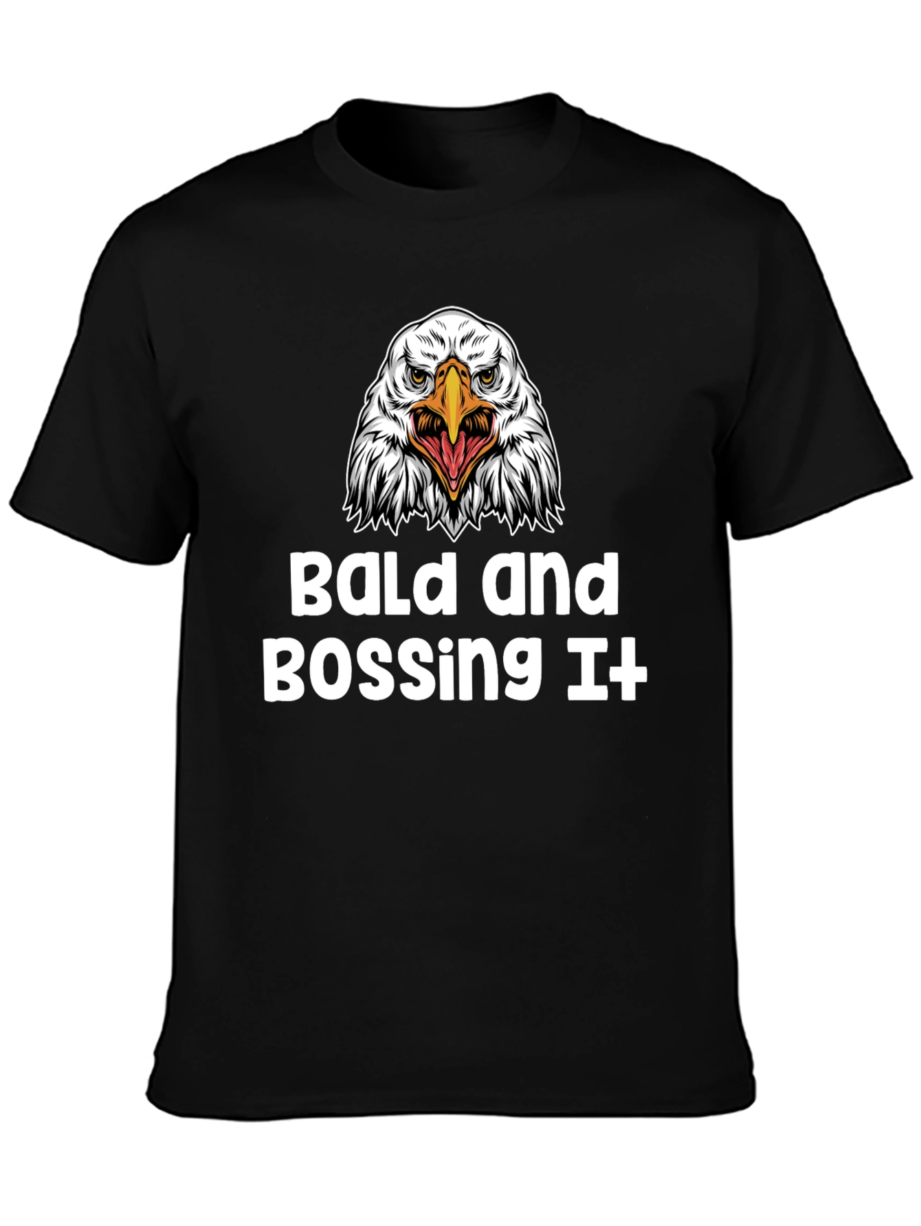 Bald and Bossing It T-Shirt - Eagle Graphic Tee
