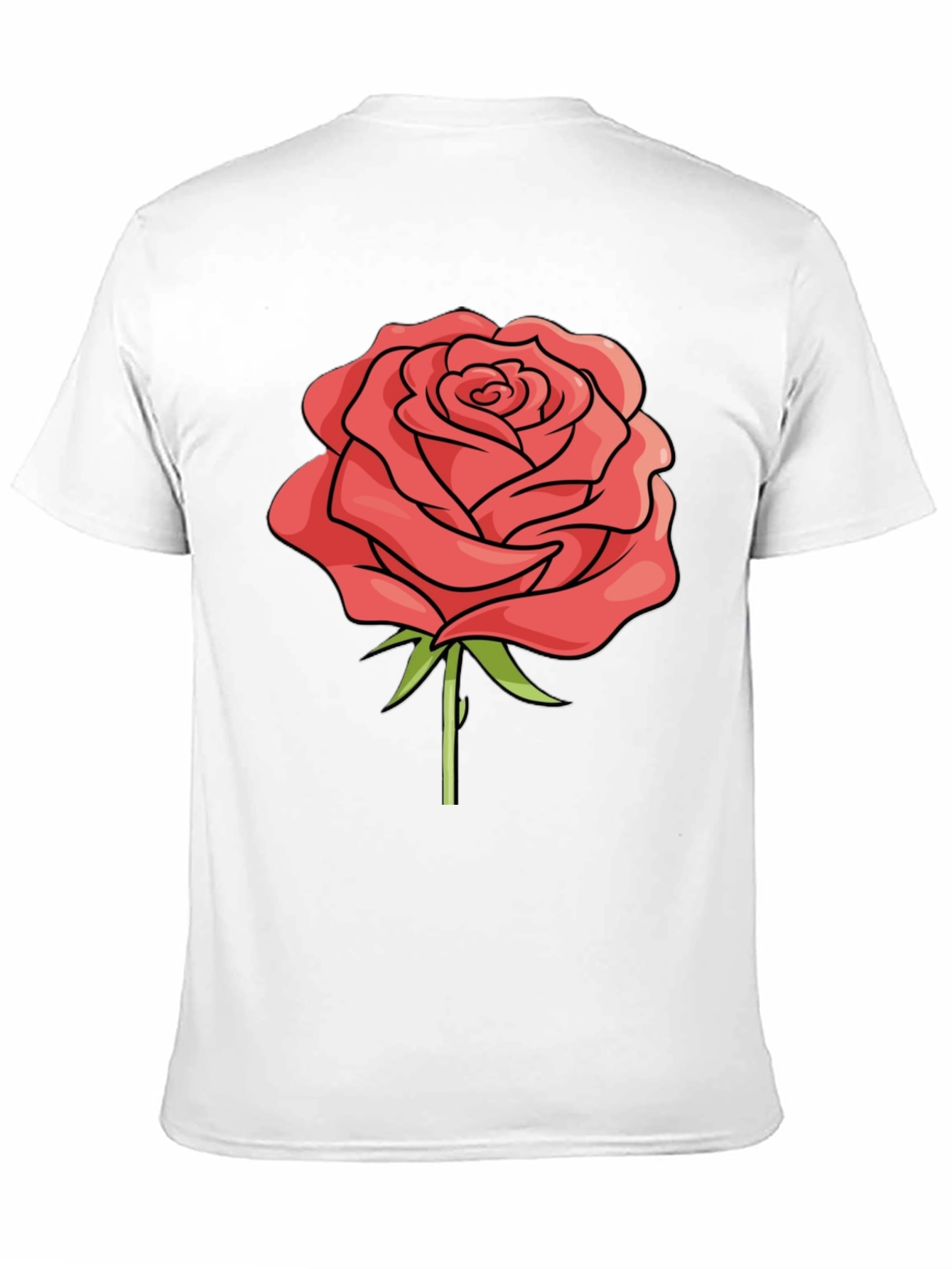 Rose Graphic Black T-Shirt - Casual Style