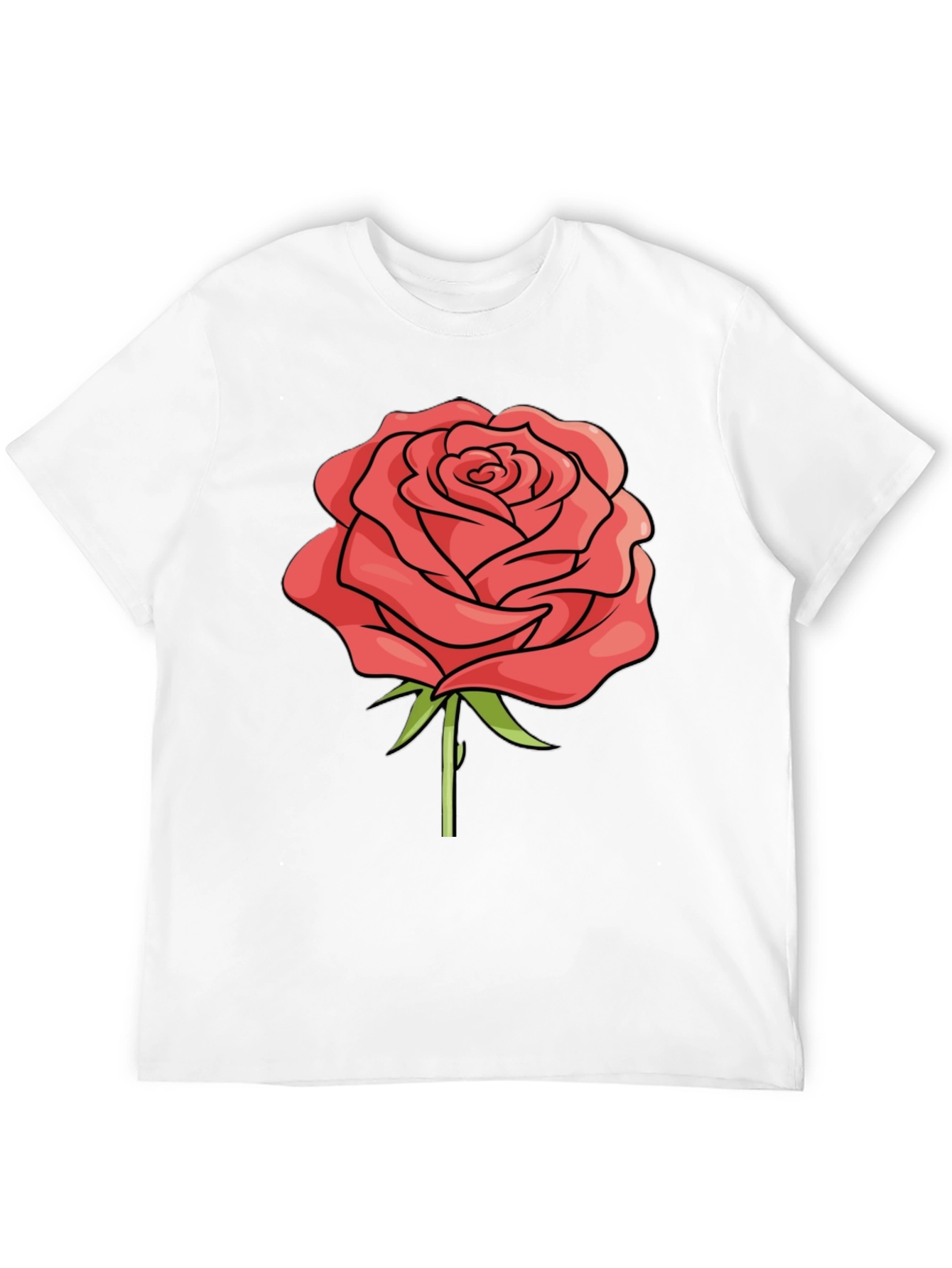 Rose Graphic Black T-Shirt - Casual Style