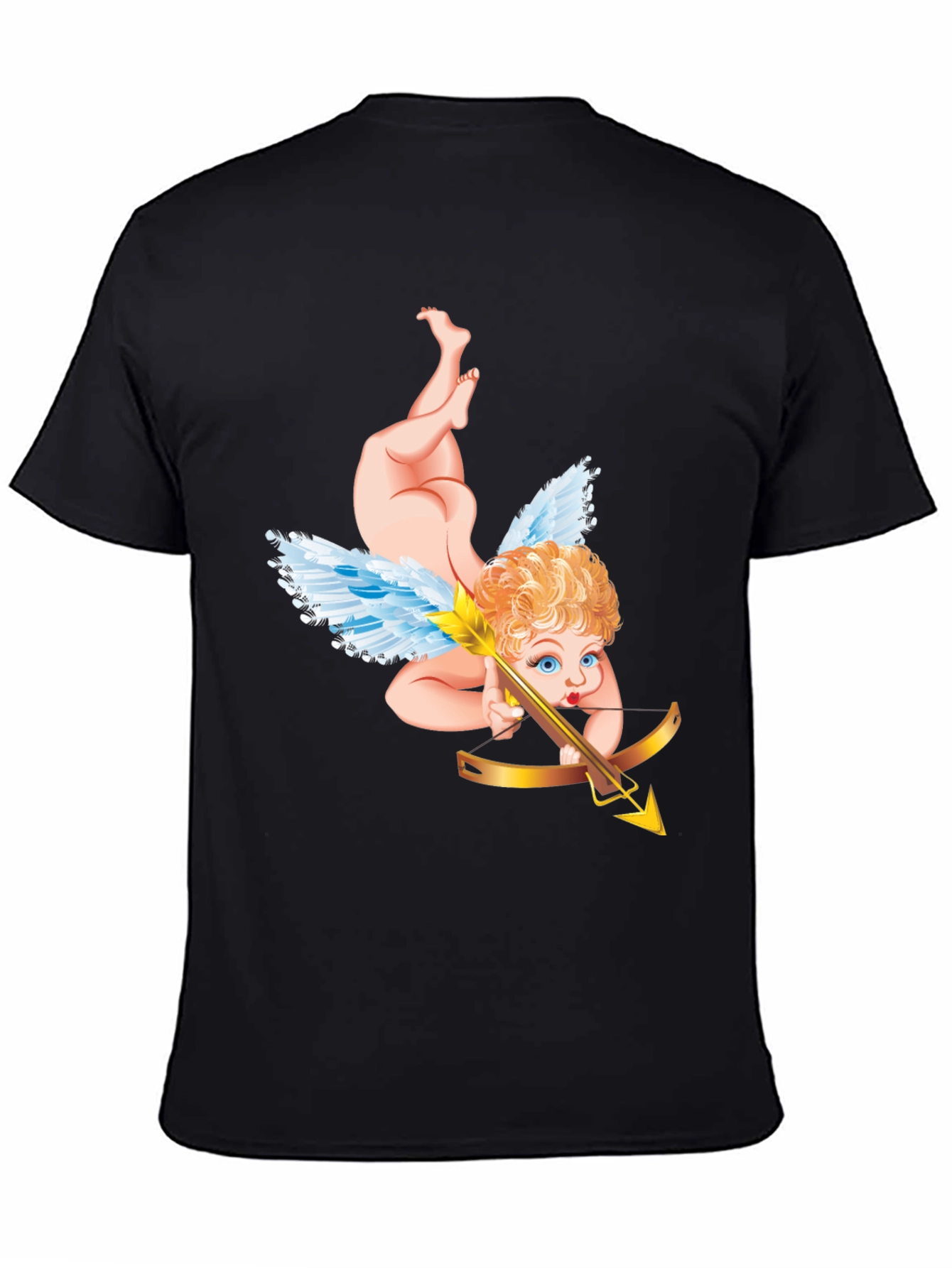 Cupid Graphic Tee - Black Cotton Shirt