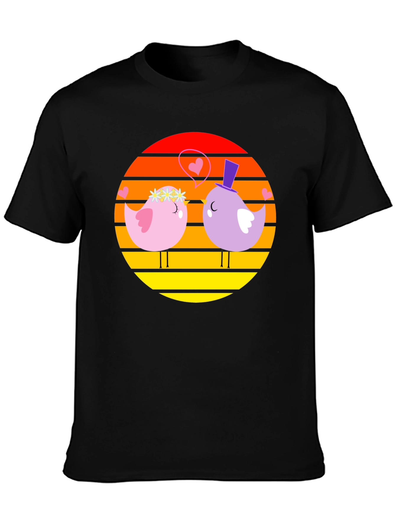 Lovebirds Graphic Tee - Romantic Bird Design T-Shirt