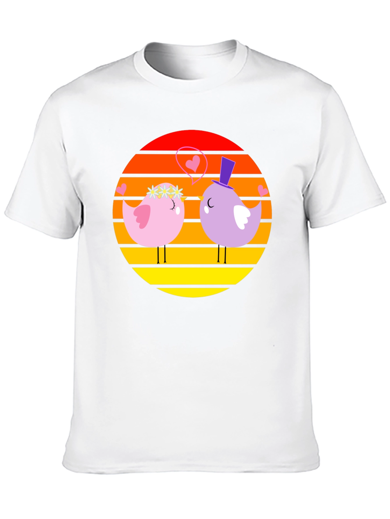 Lovebirds Graphic Tee - Romantic Bird Design T-Shirt