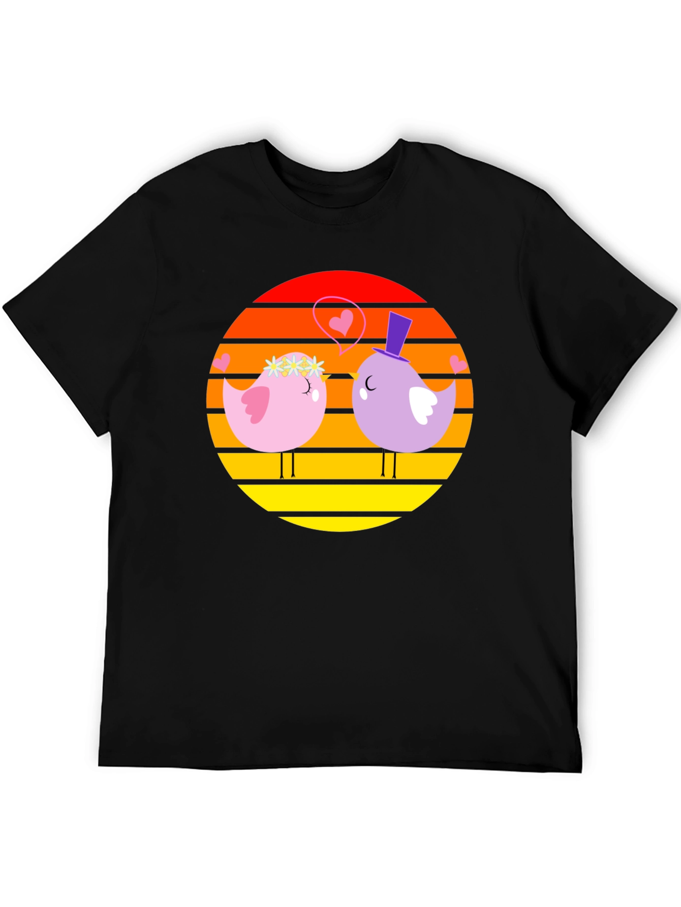Lovebirds Graphic Tee - Romantic Bird Design T-Shirt