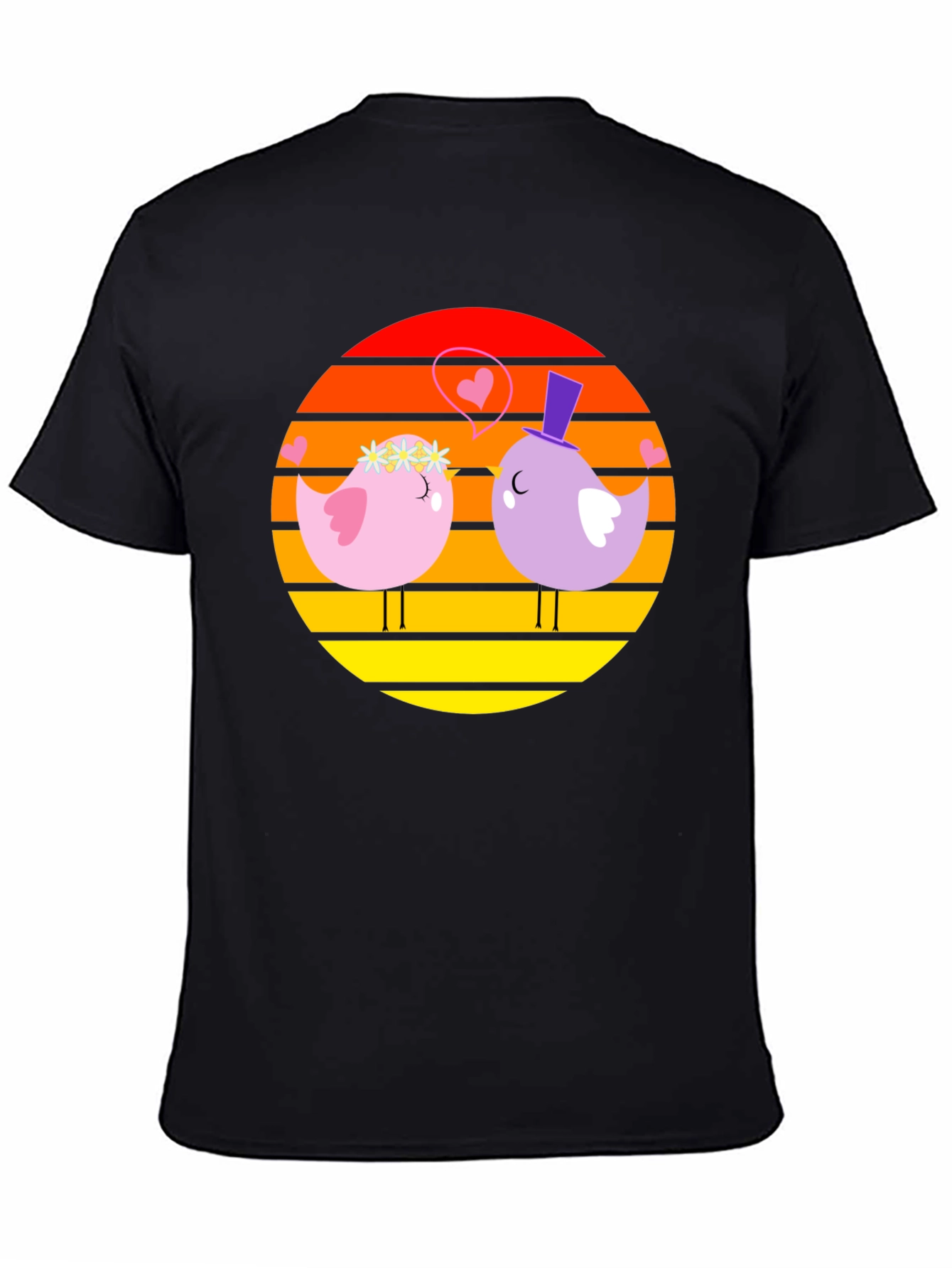 Lovebirds Graphic Tee - Romantic Bird Design T-Shirt
